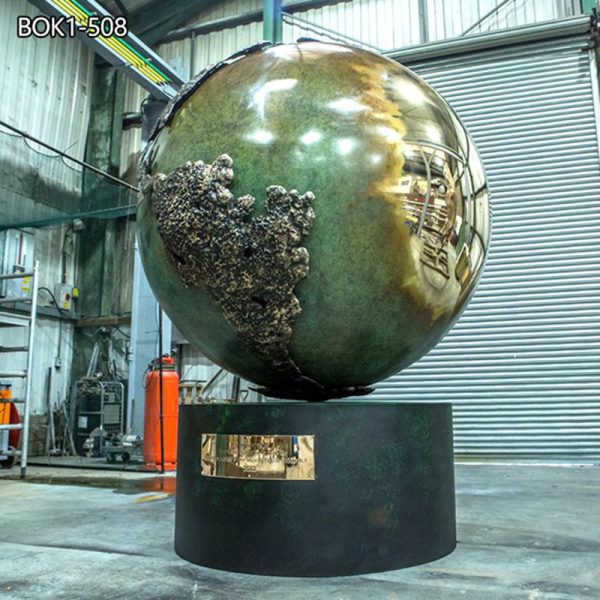 large metal globe sculpture