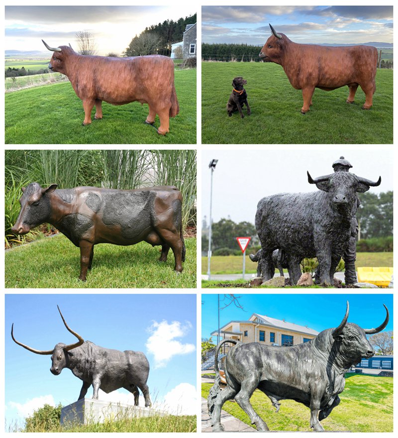 outdoor cow statue