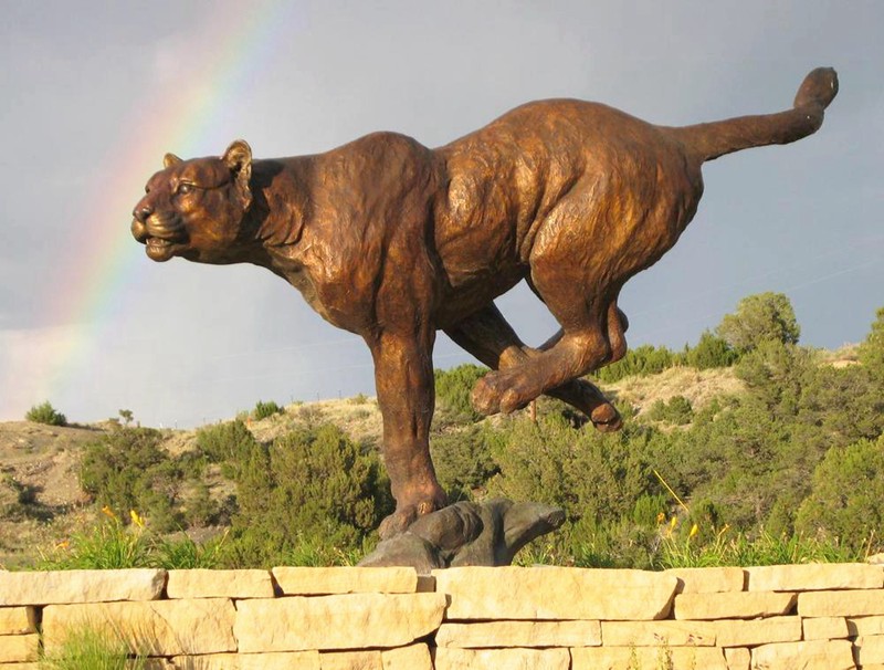 Bronze cougar large statue