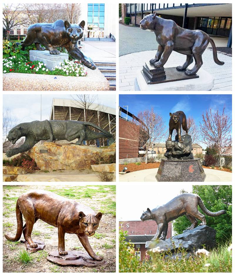 Bronze cougar statue for sale