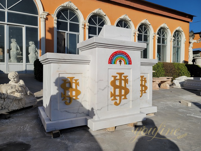 Custom Natural Marble Church Podium Supplier