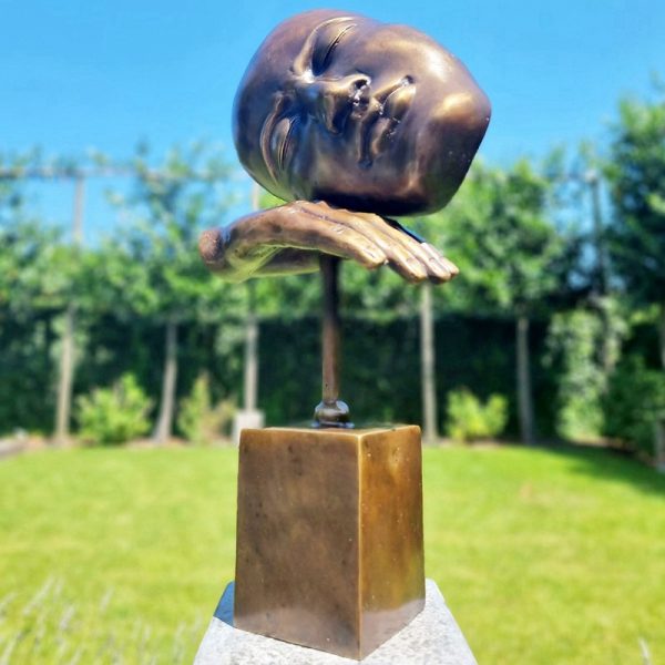 Detailed bronze facial contours