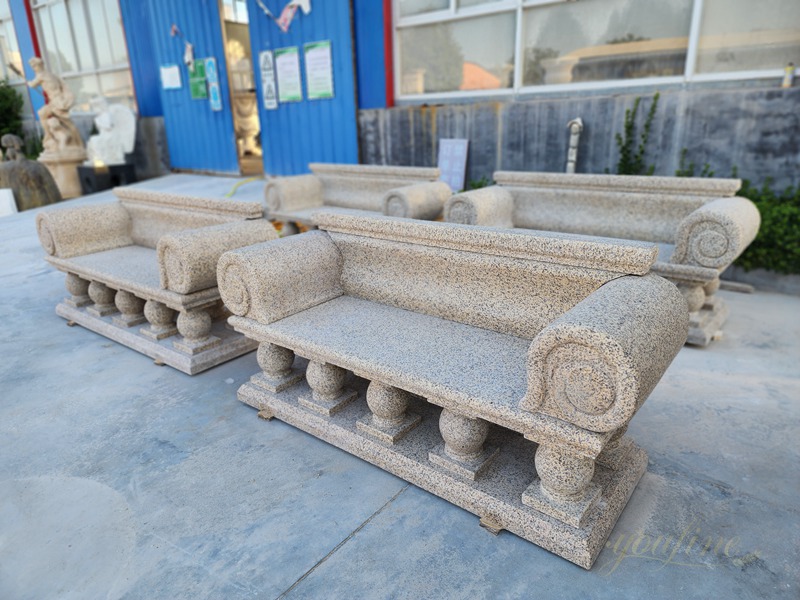 Durable Granite Garden Bench with Back for Sale YouFine Sculpture