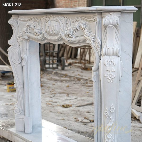 Hand Carved Fireplace Marble Surround for Home