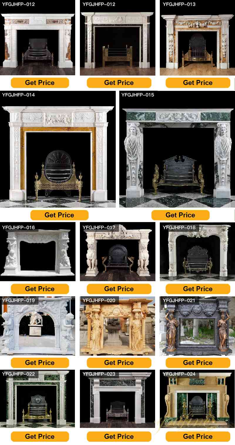 Hand Carved Fireplace Marble Surround for Home