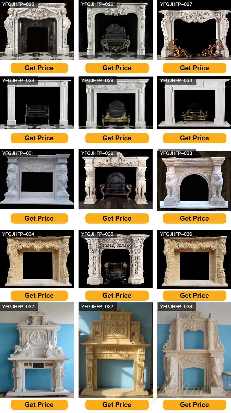 Hand Carved Fireplace Marble Surround for Home