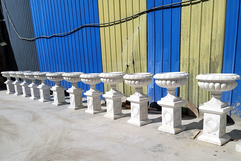 Hand Carved Natural Marble Planters Supplier