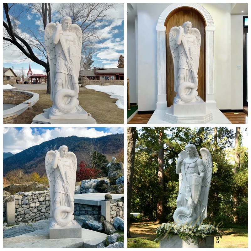 Large Outdoor Archangel of Saint Michael Marble Statues
