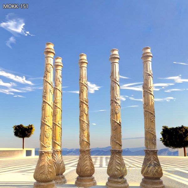 Large Round Pillar Designs for Residential Buildings Cheap Antique Greek Spiral Column Suppliers MOKK-151