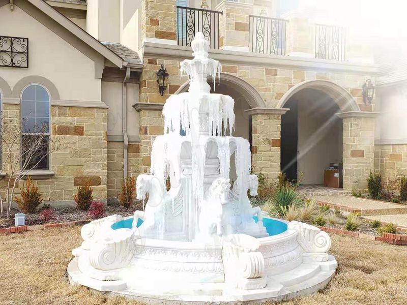 Marble water horse feature