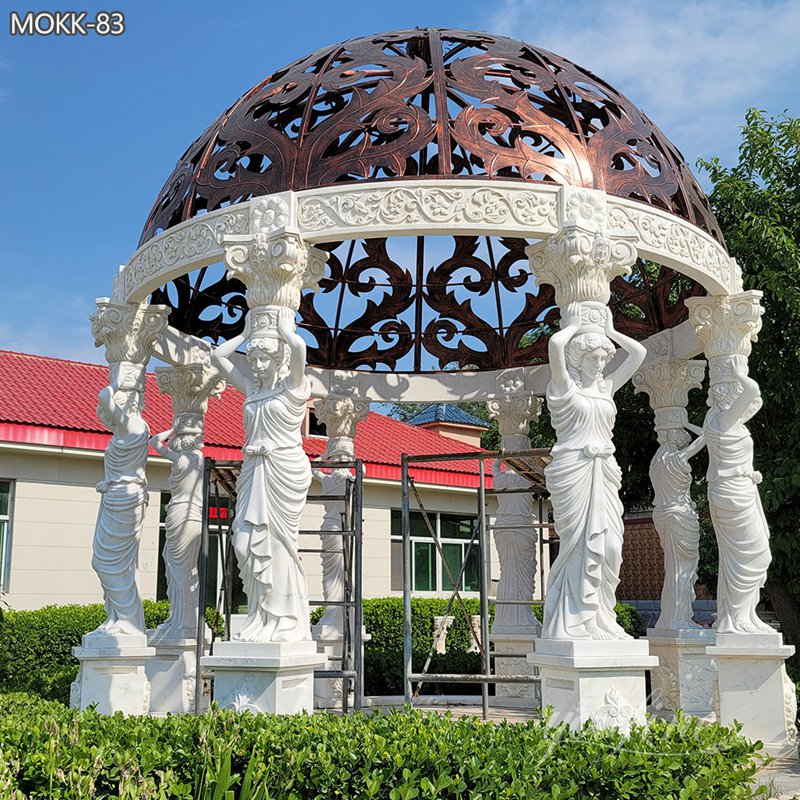 Roman Goddess Marble Gazebo and Filagree Cap