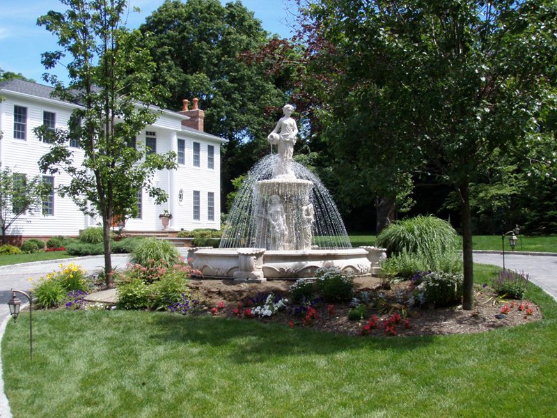 Sculpted marble fountain