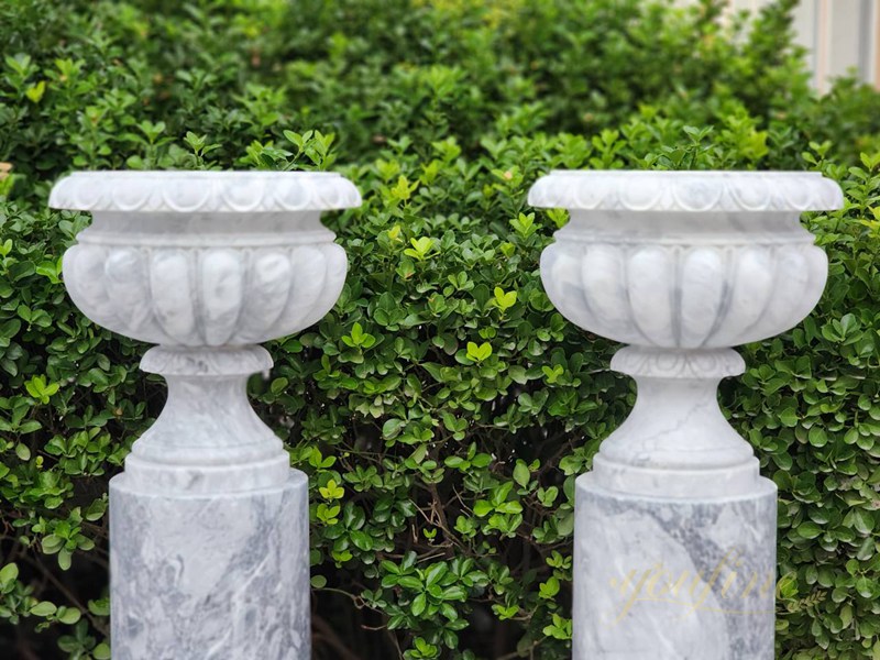 Timeless Tall Outdoor Marble Planter Pot for Sale