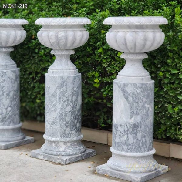 Timeless Tall Outdoor Marble Planter Pot for Sale