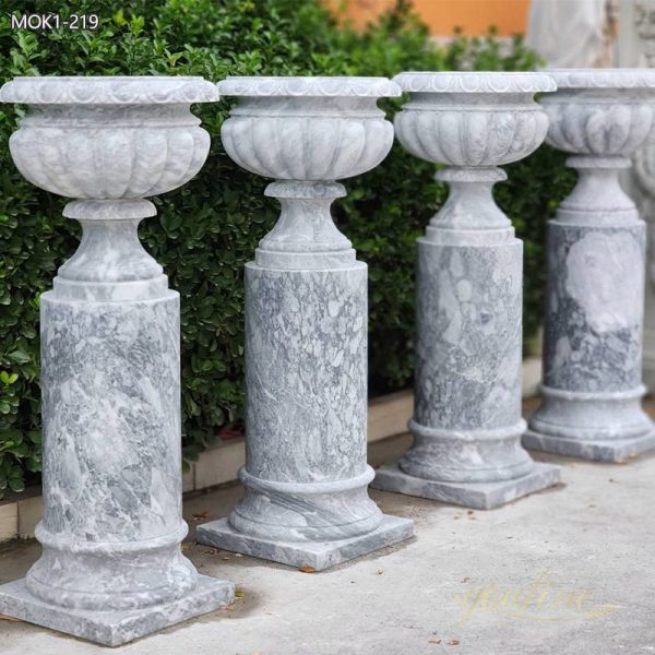 Timeless Tall Outdoor Marble Planter Pot for Sale