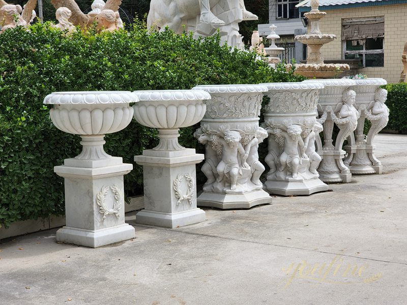 Timeless Tall Outdoor Marble Planter Pot for Sale