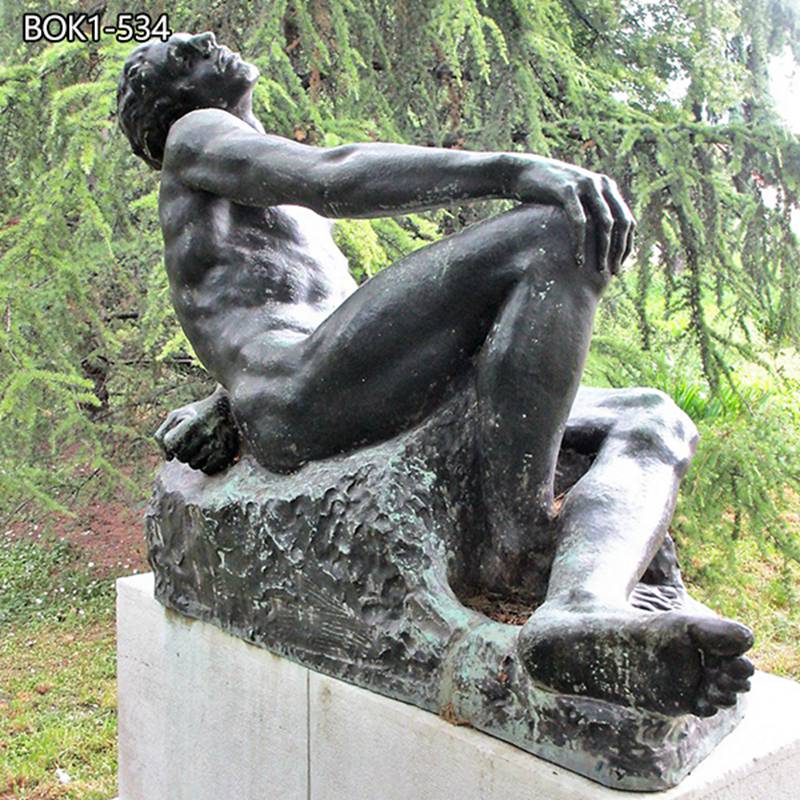 Bronze Recumbent Male Nude Statue Toma Rosandic Art