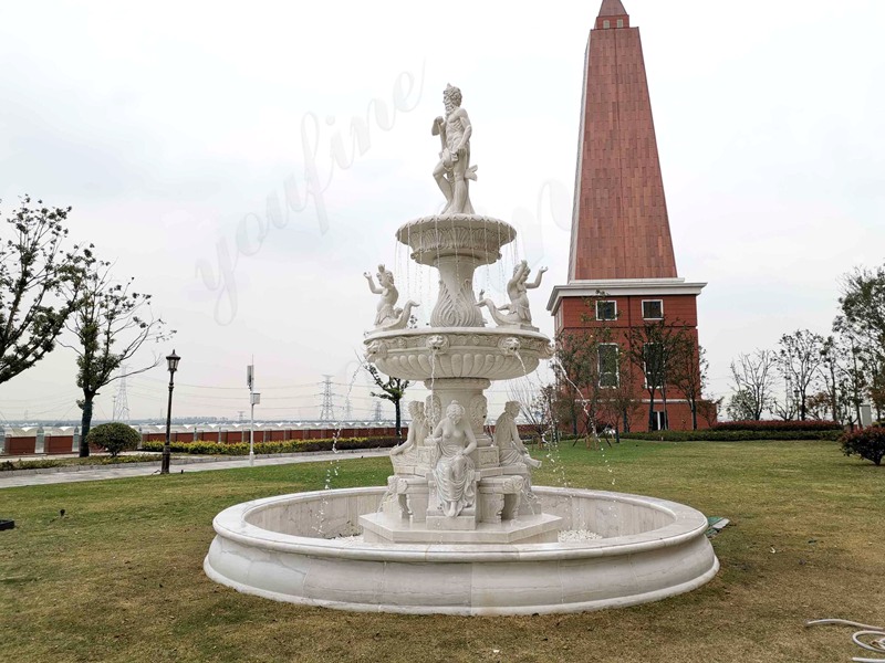 Two tier marble fountain