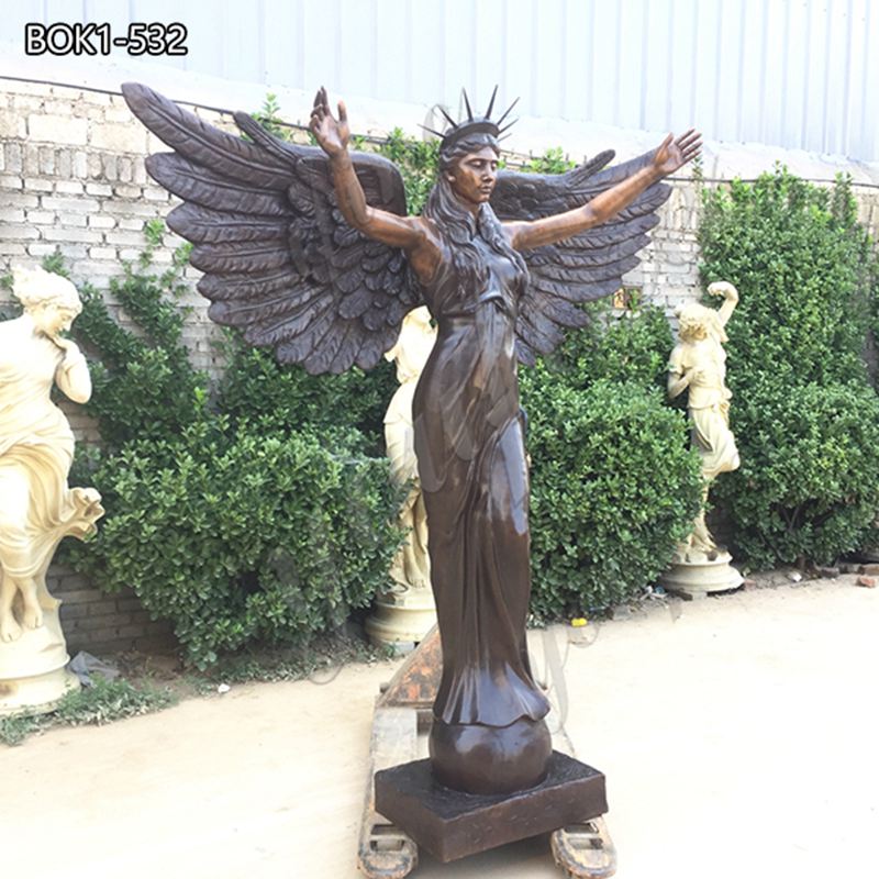 Bronze Female Winged Angel Statue Garden Drcor for Sale