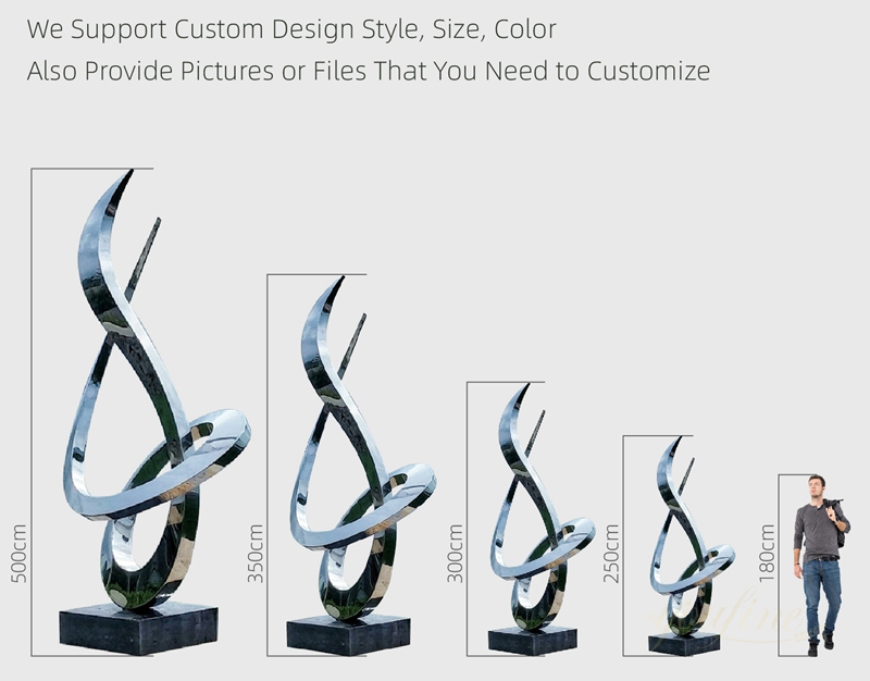 modern outdoor sculpture made of stainless steel (2)