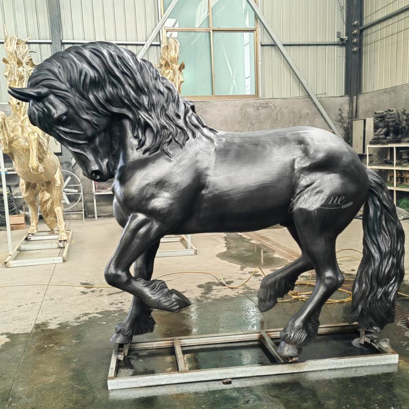 Bronze Friesian Horse Statue
