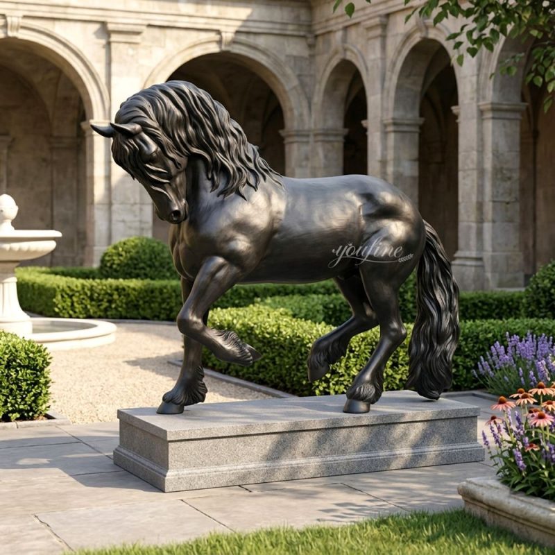 Bronze Friesian Horse sculpture