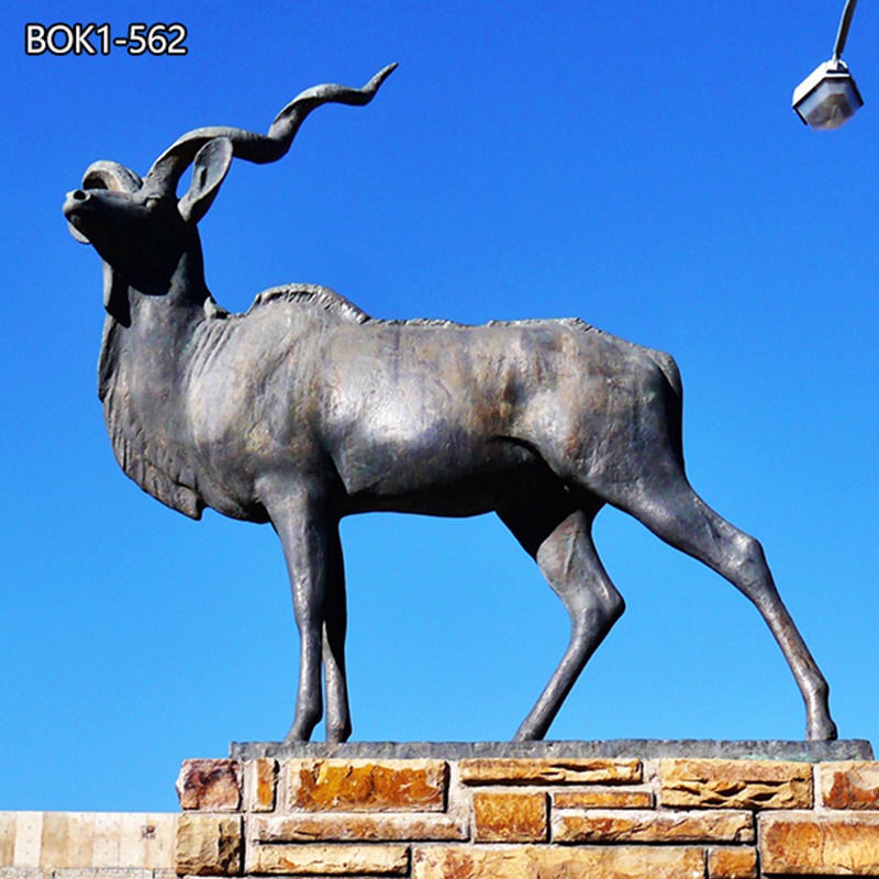 African Wildlife Bronze Antelope Kudu Animal Sculpture for Sale