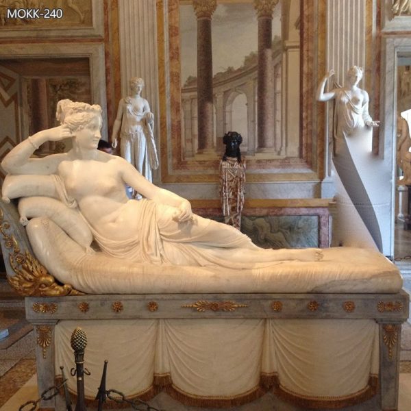 Canova Marble Paolina Borghese Venus Victrix Statue for Sale