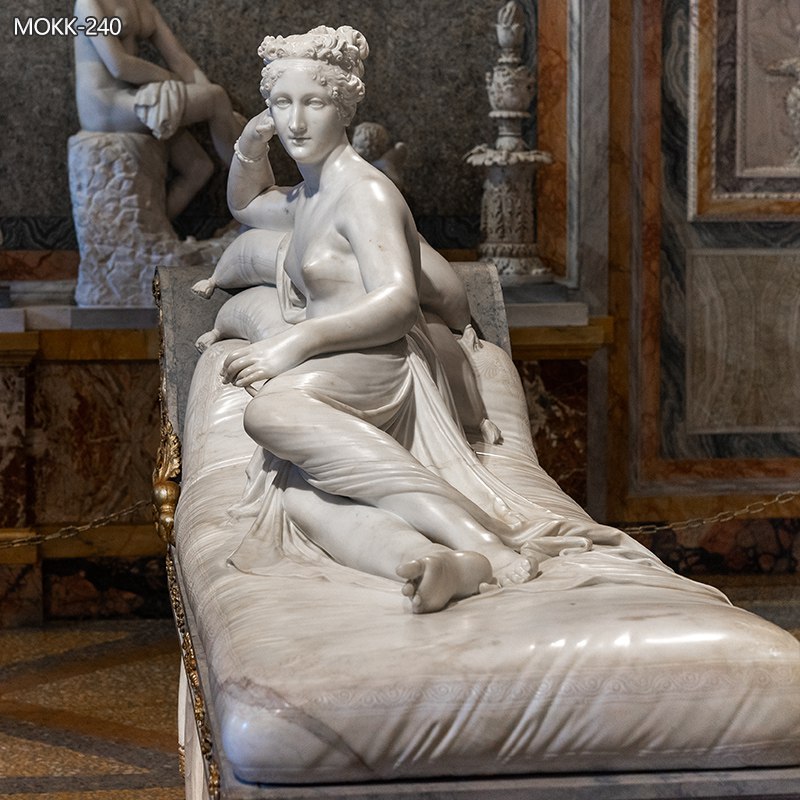 Canova Marble Paolina Borghese Venus Victrix Statue for Sale