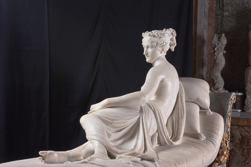 Canova Marble Paolina Borghese Venus Victrix Statue for Sale