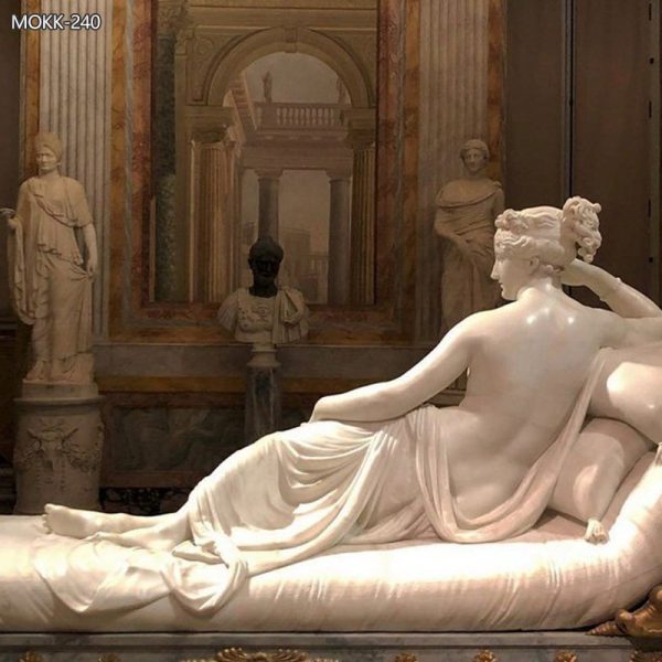 Canova Marble Paolina Borghese Venus Victrix Statue for Sale