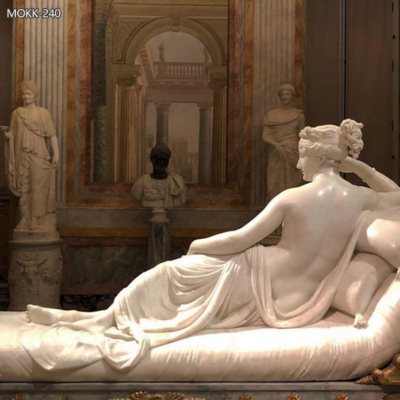Canova Marble Paolina Borghese Venus Victrix Statue for Sale