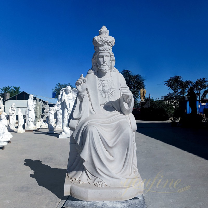 Crowned Jesus marble statue