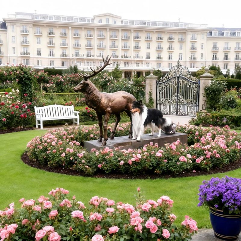 Standing Life Size Elk Statue