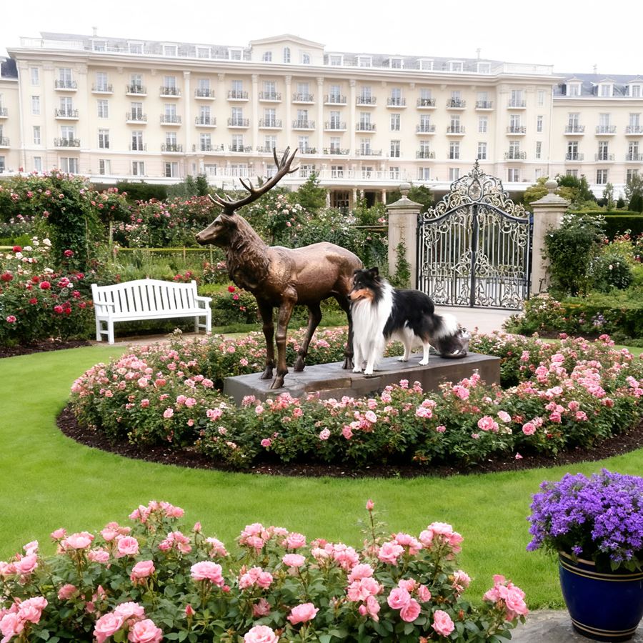 Standing Life Size Elk Statue
