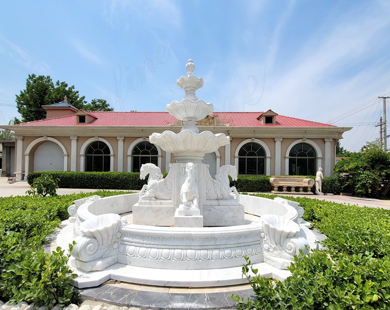 Custom marblehorse fountain