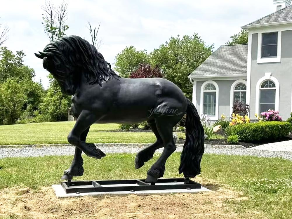Customer Installed Bronze Friesian Horse Statue feedback
