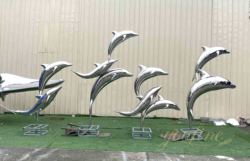 Customized Mirror Polished Stainless Steel Dolphin Factory Direct Sale