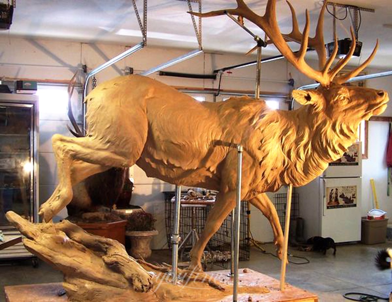 Elk Statue Life Size clay model