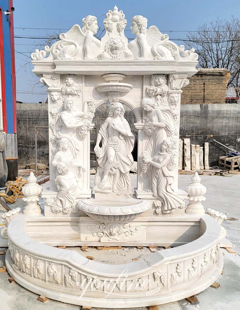 Female Figure Sculpture Marble Wall Fountain