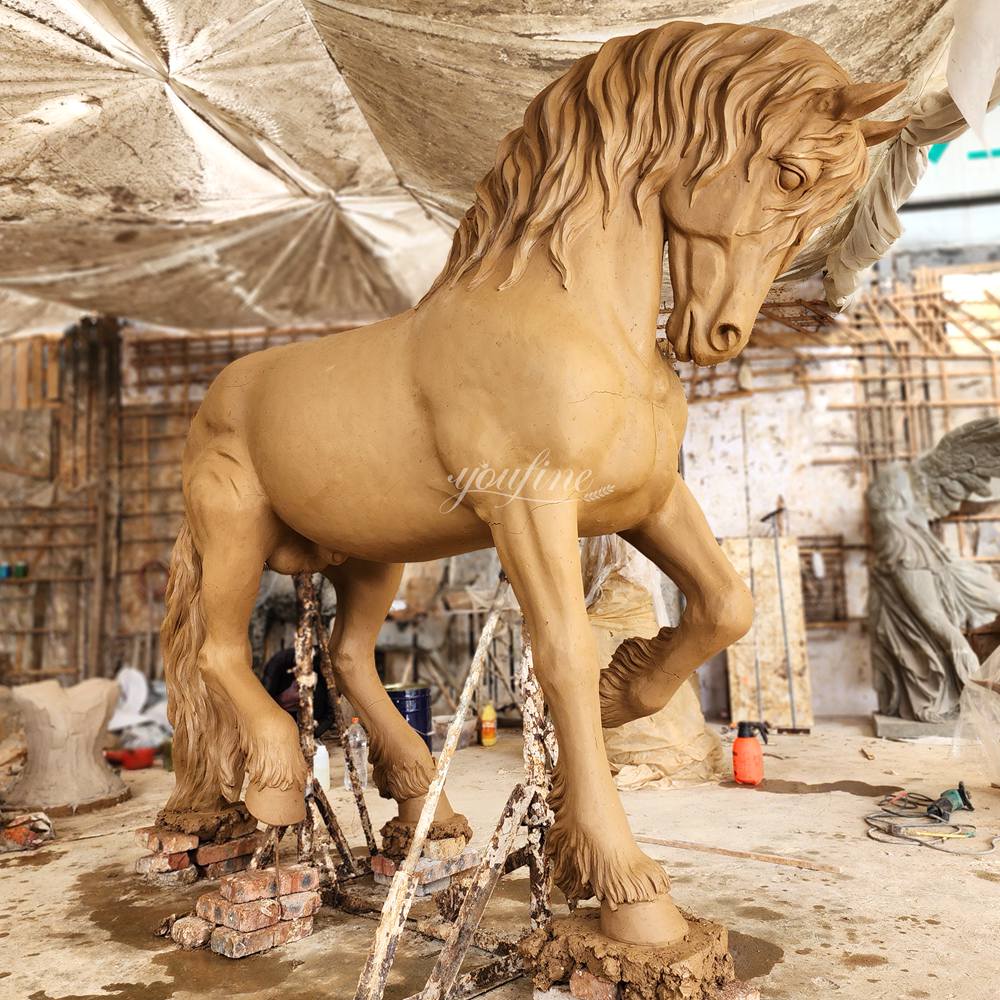 Full Front Clay Model of Friesian Horse