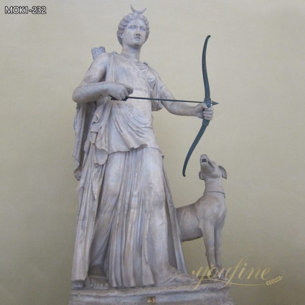 Hand Carved Roman Marble Statue of Artemis for Sale (1)