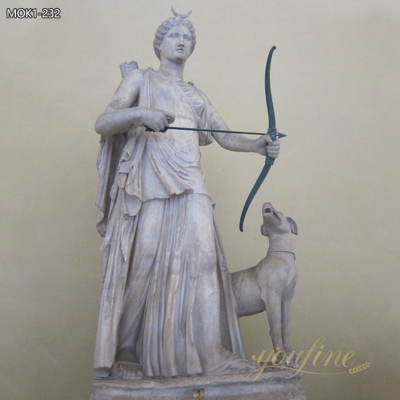Hand Carved Roman Marble Statue of Artemis for Sale