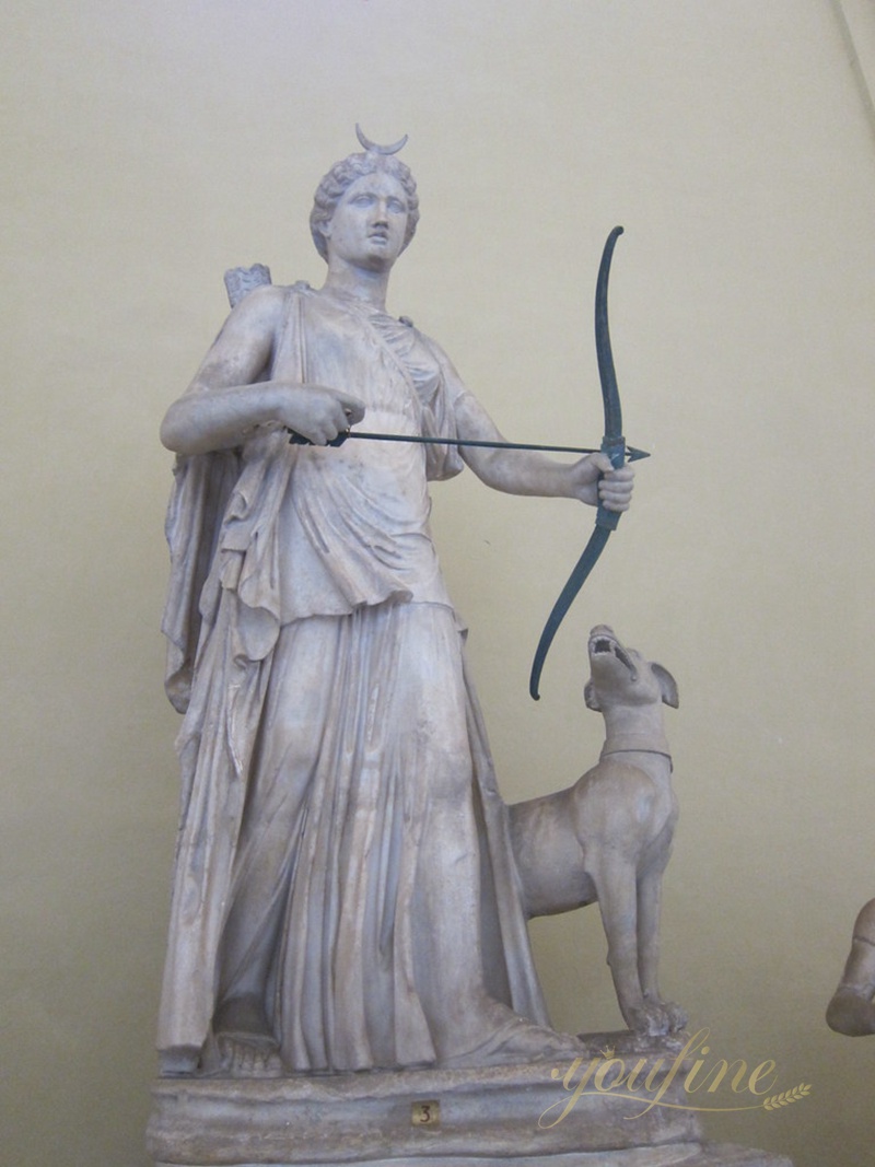 Hand Carved Roman Marble Statue of Artemis for Sale 