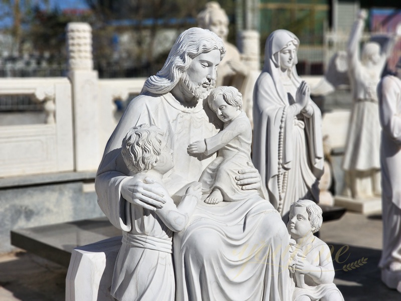 Jesus and Children marble statue