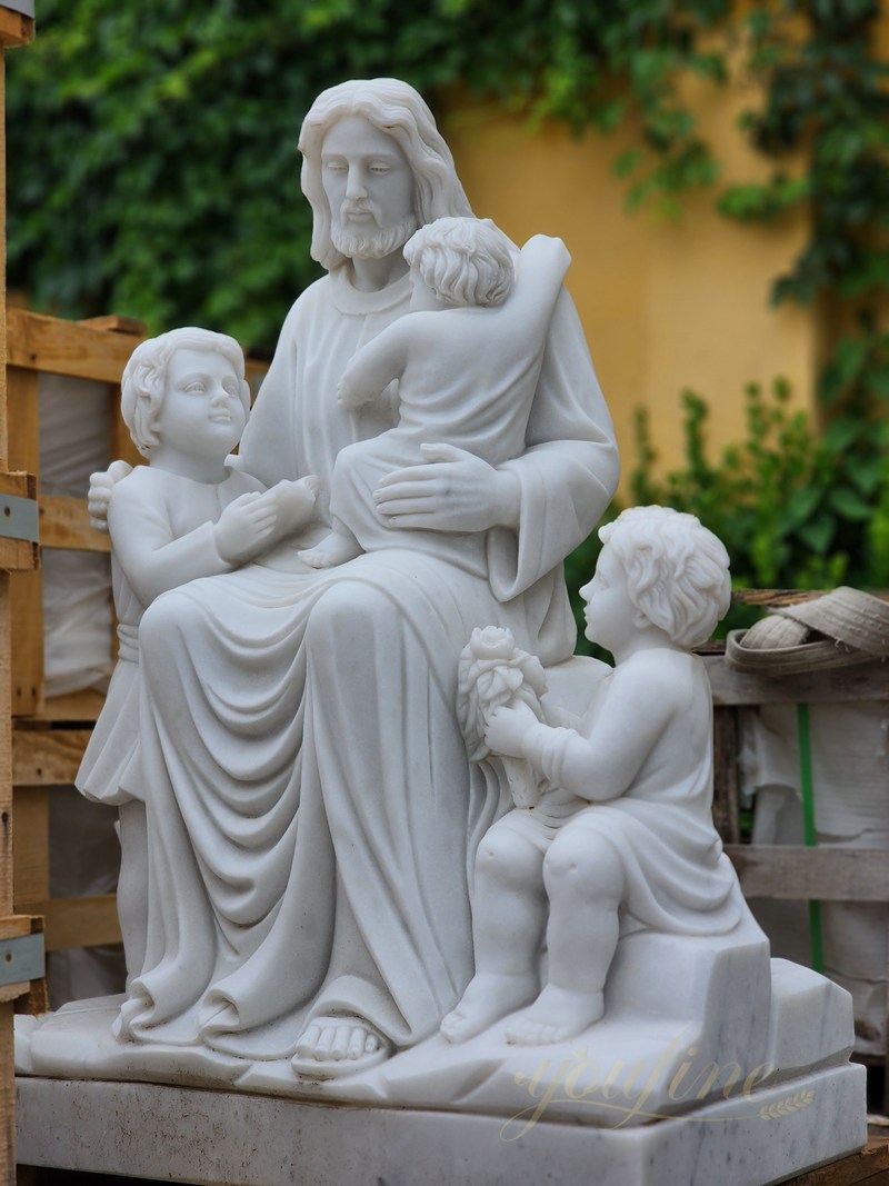 Jesus and Children marble statue