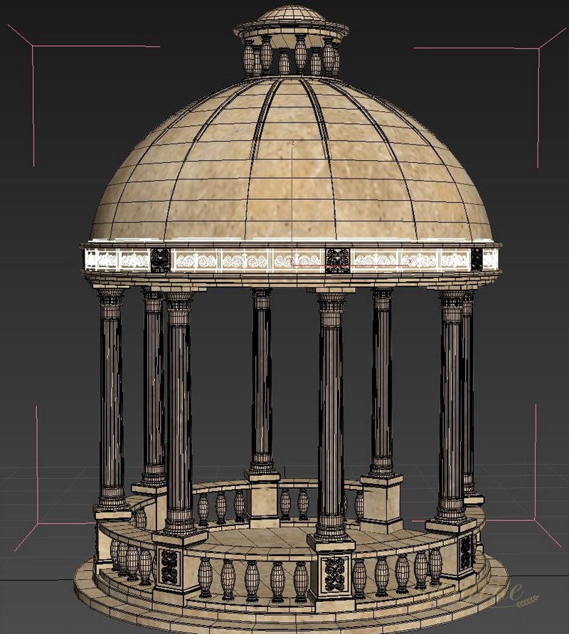 Large Marble Outdoor Round Gazebo for Sale