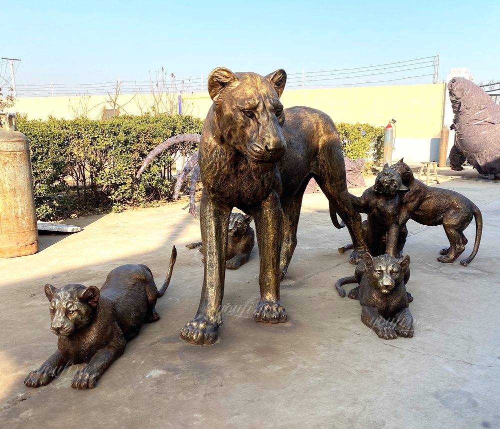 Lion Family Statue — Factory Completion Showcase