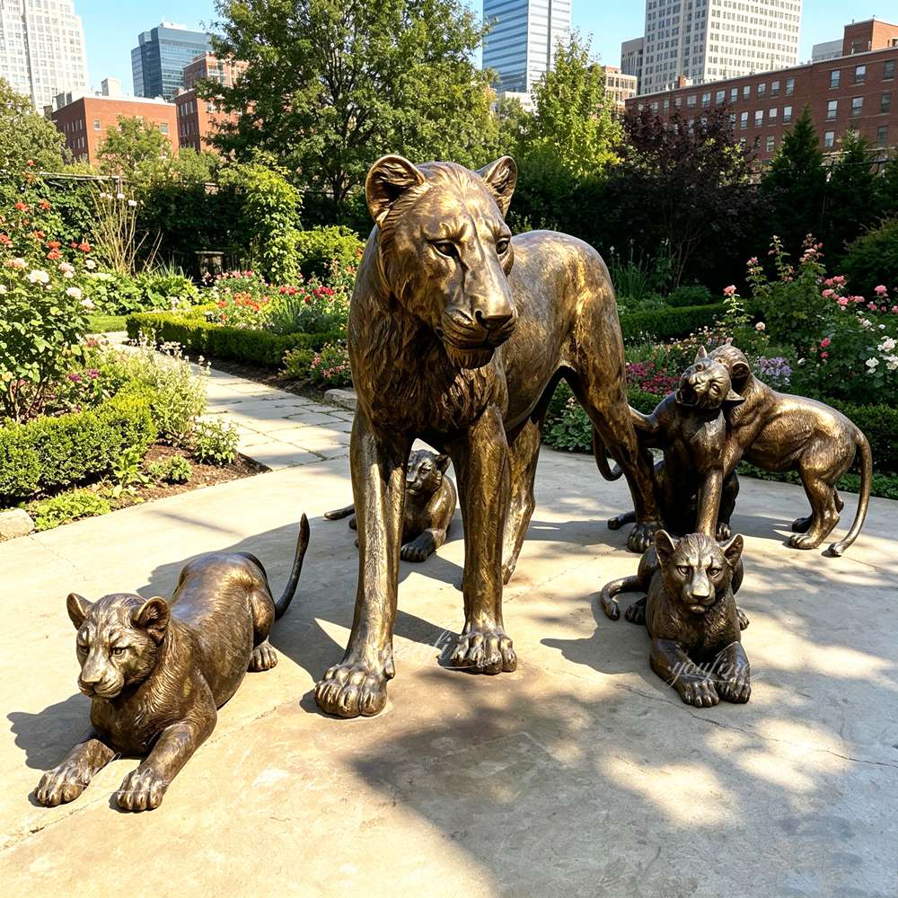 Bronze Lion Family Statues BOKK-950