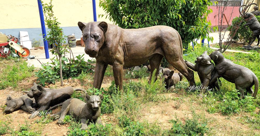 Lion Family Statue on the factory lawn